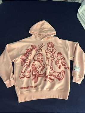 Aelfric Eden Peach Hoodie with Blue Logo Tag